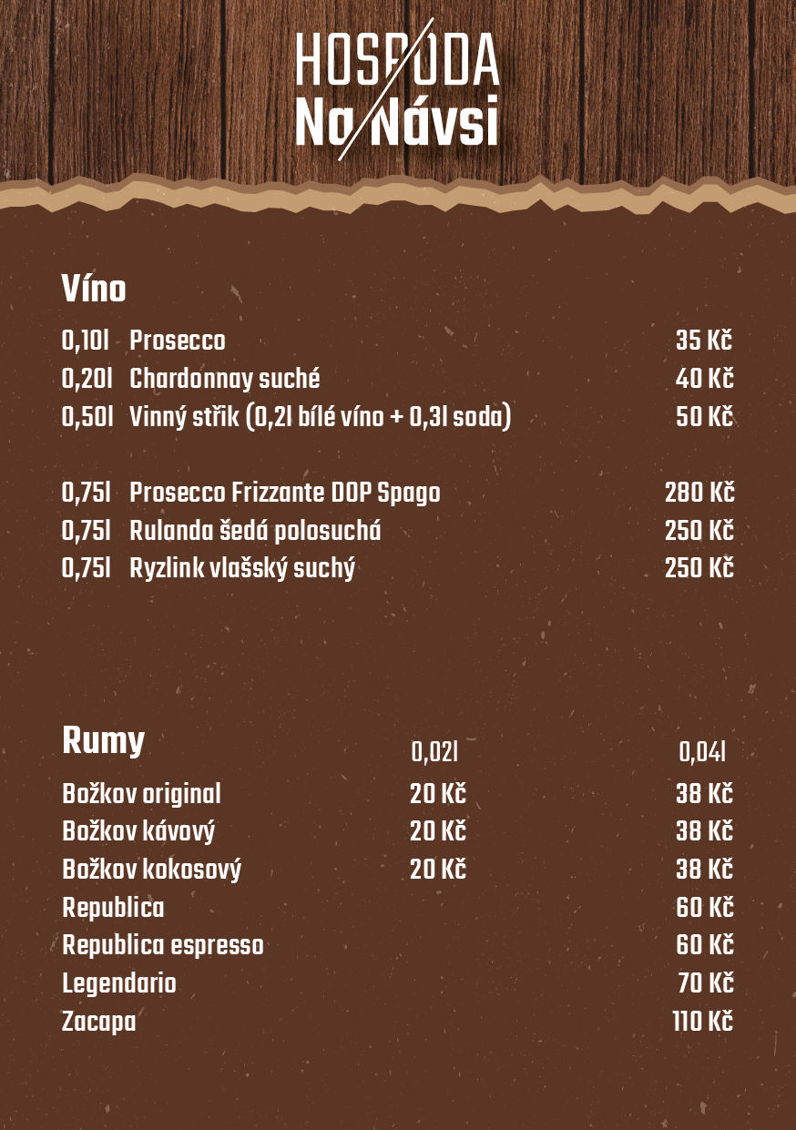 Hospoda Na Návsi nabídka