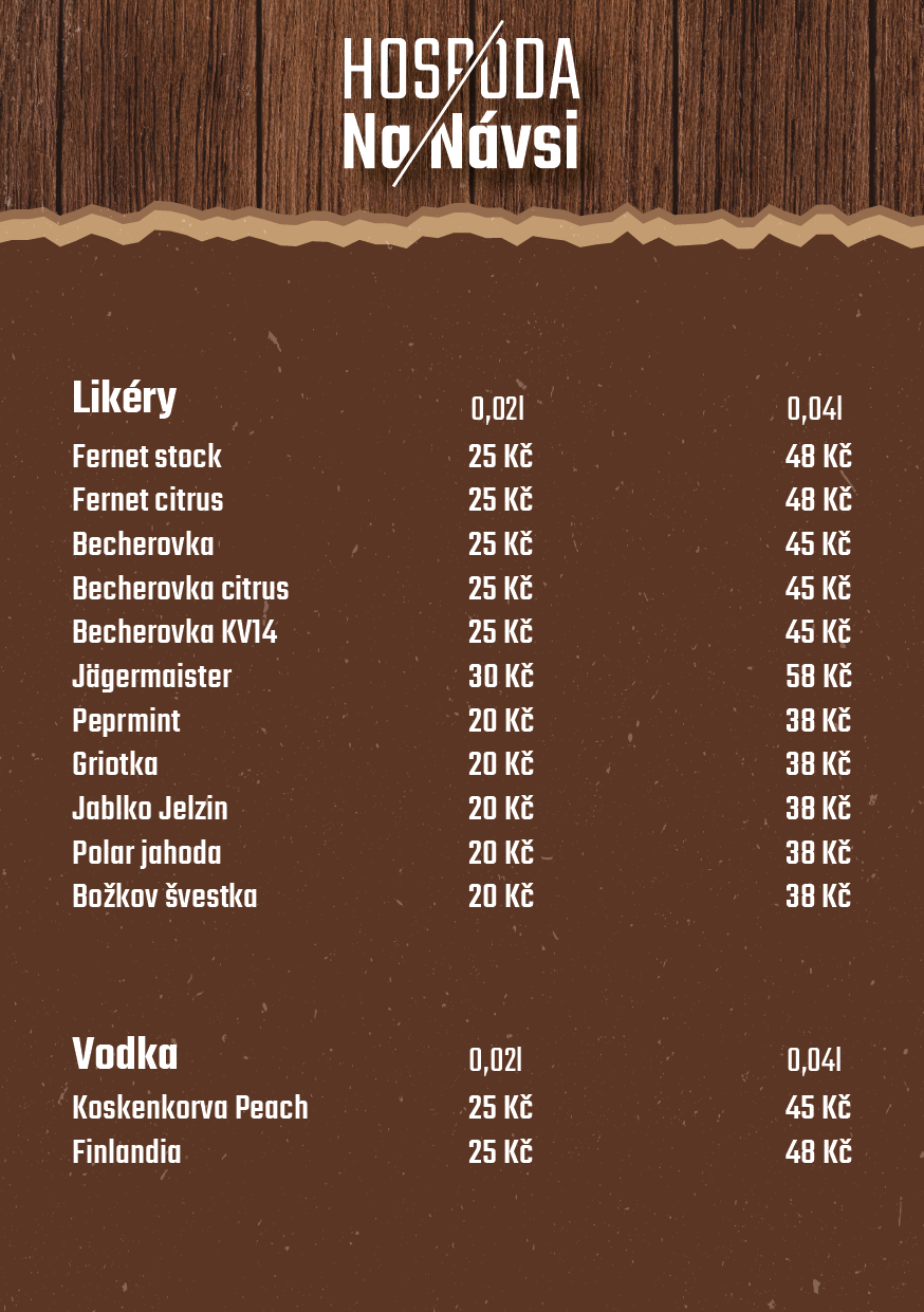 Hospoda Na Návsi nabídka
